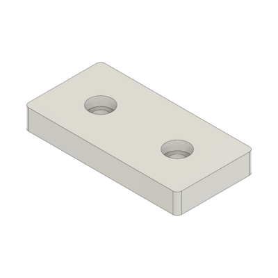 MODULAR SOLUTIONS FOOT &amp; CASTER CONNECTING PLATE<br>45MM X 90MM FLAT NO HOLES
